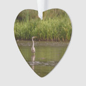 Great Blue Heron Wildlife Lake Dated Photo Aangepa Ornament (voorkant)