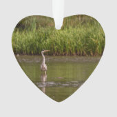 Great Blue Heron Wildlife Lake Dated Photo Aangepa Ornament (voorkant)