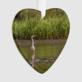 Great Blue Heron Wildlife Lake Dated Photo Aangepa Ornament (voorkant)
