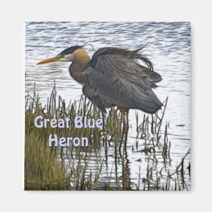GREAT BLUE HERON Wildlife Magnet Gifts