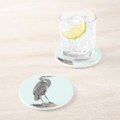 Great Blue Heron Zandsteen Onderzetter (Zijkant)