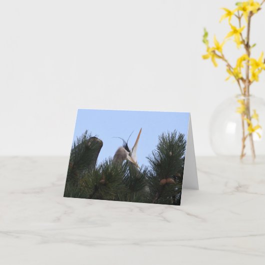 Great Blue Herons Caressing Kaart (Gele Bloem)