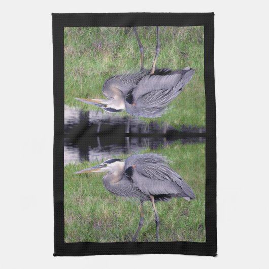 Great Blue Heron's Territory Theedoek (Verticaal)