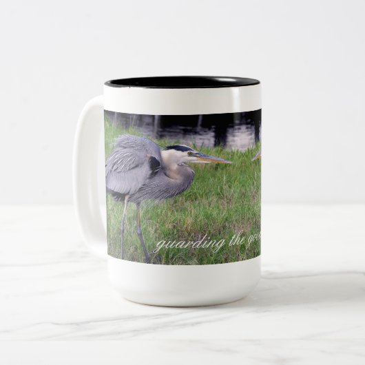 Great Blue Heron's Territory Tweekleurige Koffiemok (Voorkant links)