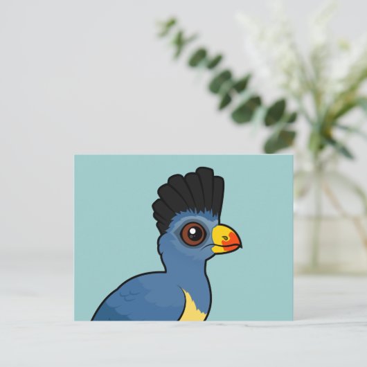 Great Blue Turaco Briefkaart (Staand voorkant)