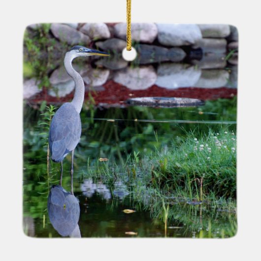 Great Blue Zen Keramisch Ornament (Achterkant)