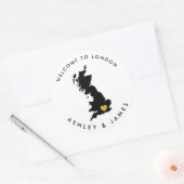 Great Britain Wedding Welcome Sticker, Engeland Ronde Sticker (Envelop)