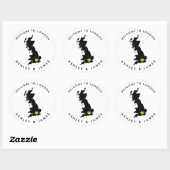 Great Britain Wedding Welcome Sticker, Engeland Ronde Sticker (Vel)