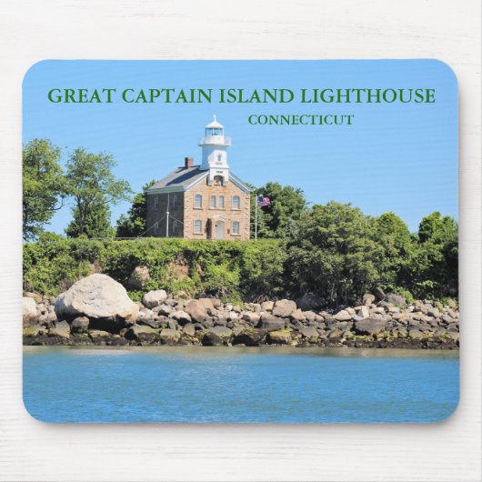 Great Captain Island Lighthouse, CT Mousepad Muismat (Voorkant)
