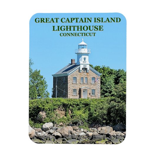 Great Captain Island Lighthouse, CT Photo Magnet Magneet (Verticaal)