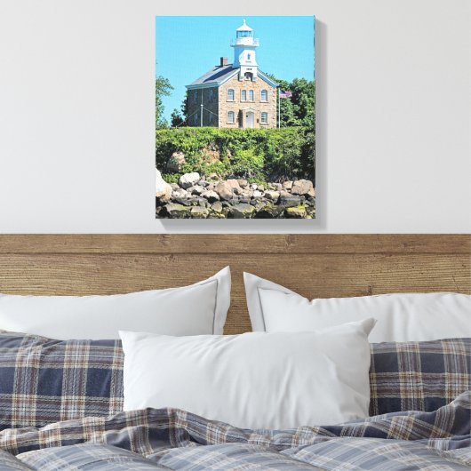 Great Captain Island Lighthouse CT Wrapped Canvas (Insitu (Slaapkamer))