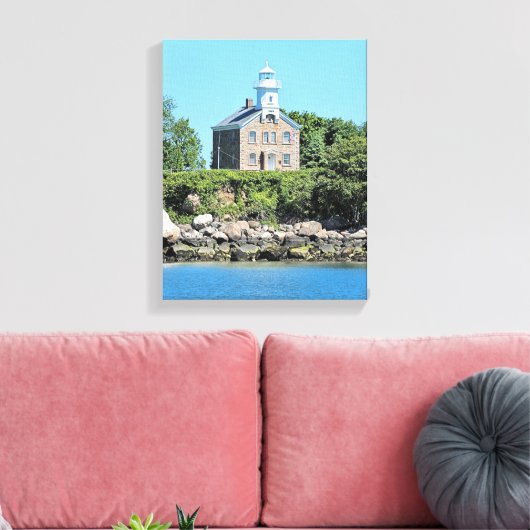 Great Captain Island Lighthouse CT Wrapped Canvas (Insitu (Woonkamer))