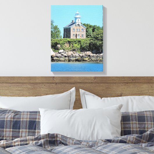Great Captain Island Lighthouse CT Wrapped Canvas (Insitu (Slaapkamer))