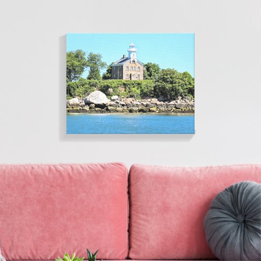 Great Captain Island Lighthouse CT Wrapped Canvas (Insitu (Woonkamer))