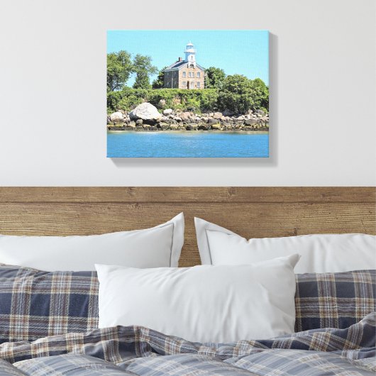 Great Captain Island Lighthouse CT Wrapped Canvas (Insitu (Slaapkamer))