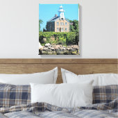 Great Captain Island Lighthouse CT Wrapped Canvas Afdruk (Insitu (Slaapkamer))