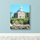 Great Captain Island Lighthouse CT Wrapped Canvas Afdruk (Insitu (Houten vloer))