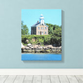 Great Captain Island Lighthouse CT Wrapped Canvas Afdruk (Insitu (Houten vloer))