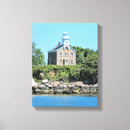 Great Captain Island Lighthouse CT Wrapped Canvas Afdruk