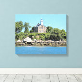 Great Captain Island Lighthouse CT Wrapped Canvas Afdruk (Insitu (Houten vloer))