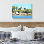 Great Captain Island Lighthouse CT Wrapped Canvas Afdruk (Insitu (Slaapkamer))