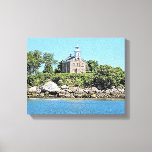 Great Captain Island Lighthouse CT Wrapped Canvas Afdruk (Voorkant)