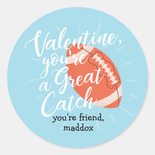 Great Catch Football Valentijn Sticker (Voorkant)