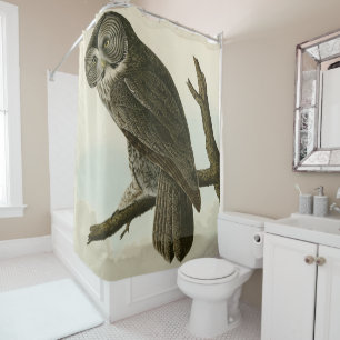 Great Cinereous Owl from Audubon Birds of America Douchegordijn