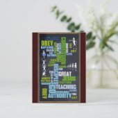 Great Commission Mathew 28 Chalkboard Briefkaart (Staand voorkant)