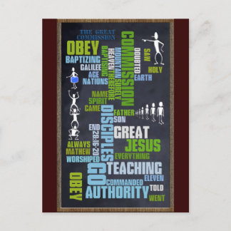 Great Commission Mathew 28 Chalkboard Briefkaart