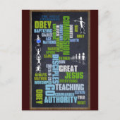 Great Commission Mathew 28 Chalkboard Briefkaart (Voorkant)