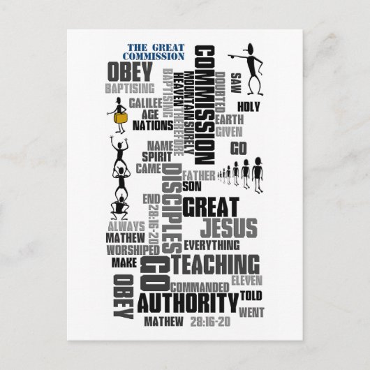 Great Commission Mathew 28 (v1) Briefkaart (Voorkant)