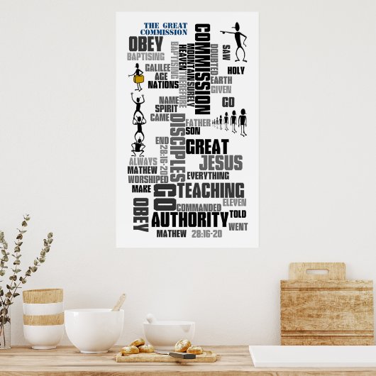 Great Commission Mathew 28 (v1) Poster (Keuken)