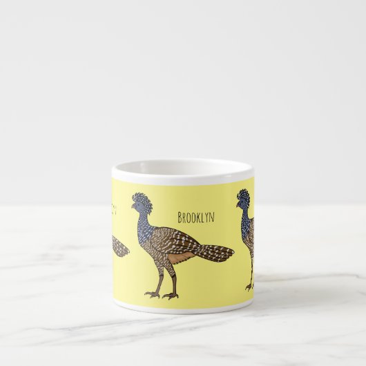 Great curassow bird cartoon illustration espresso kop (Voorkant)
