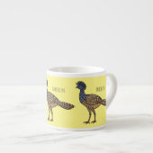 Great curassow bird cartoon illustration espresso kop (Voorkant rechts)