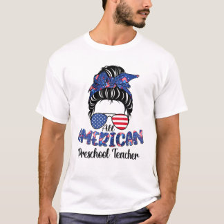 Great Cute All American Preschool Teacher 4 juli T-shirt