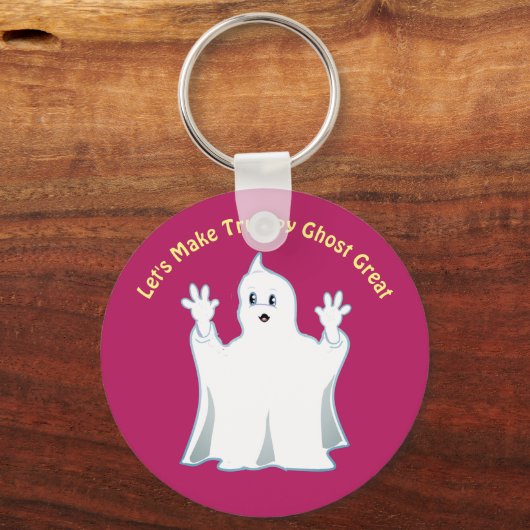 Great Cute Trumpy Ghost Sleutelhanger (Voorkant)