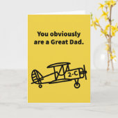 Great Dad Plane 2-C Familie Kaart (Gele Bloem)