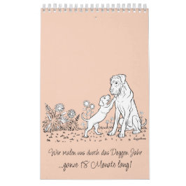 Great Dane 18-maanden kleurboek gepersonaliseerd Kalender