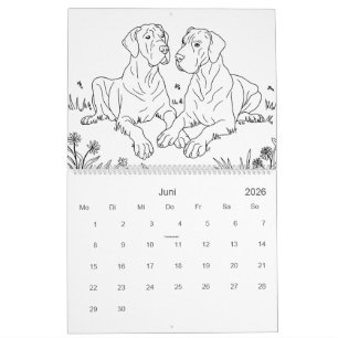 Great Dane 18-Maanden Kleurboek Persoonlijk Kalender