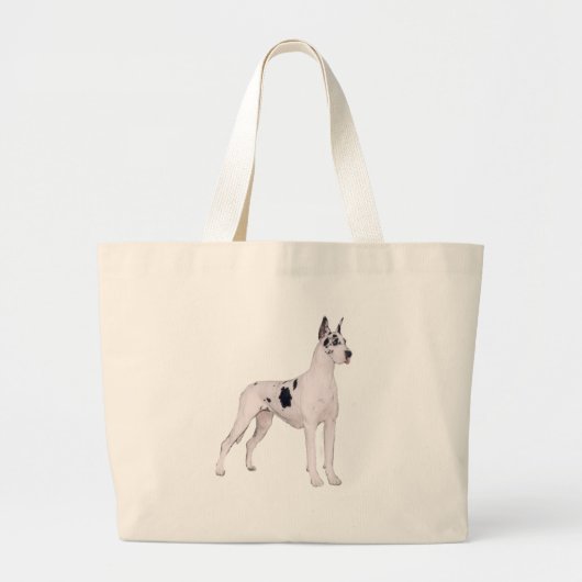 Great Dane (A) - Harlequin staand Grote Tote Bag (Voorkant)