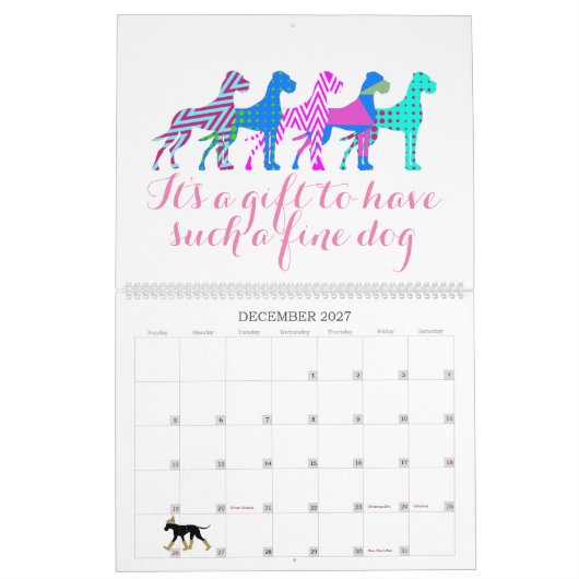 Great Dane aangepast bericht Kalender (Dec 2027)