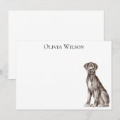 Great Dane aangepast briefpapier  Notitiekaartje (Voorkant / Achterkant)