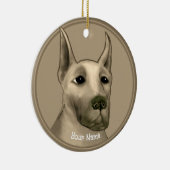 Great Dane aangepaste naam Keramisch Ornament (Rechts)