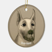 Great Dane aangepaste naam Keramisch Ornament (Links)