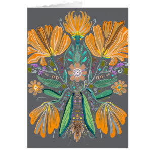 Great Dane abstracte bloem uitnodiging