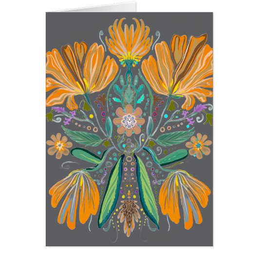 Great Dane abstracte bloem uitnodiging (Voorkant)