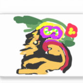 Great Dane and flowers  Sticker (Voorkant)