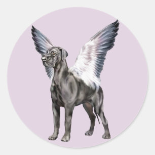 Great Dane Angel Black Ronde Sticker