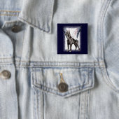 Great Dane Angel Black Vierkante Button 5,1 Cm (In situ)